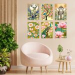 Set of Six Wall Paintings for Wall Dacoration Golden Framed Wall Paintings for Living Room & Bedroom Wall Art for Home Decoration & Office Wall Décor (17x13 inch CH-GD6-7)